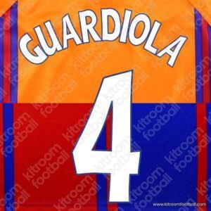 1997-98 Barcelona Cup Home & Away Name Set #4 GUARDIOLA (Repro)