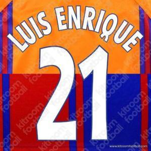 1997-98 Barcelona Cup Home & Away Name Set #2 LUIS ENRIQUE (Repro)