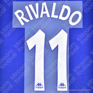 1997-98 Barcelona Home Name Number Set #11 RIVALDO La Liga Repro