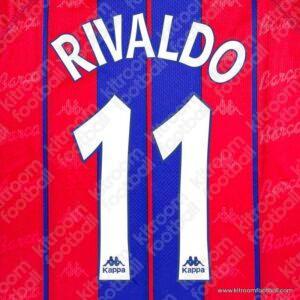 1997-98 Barcelona La Liga Home Name Set #11 RIVALDO (HQ  Repro)