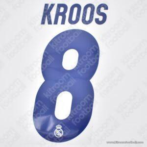 Original Player Issue 2016-17 Real Madrid Home Name Number Set #8 KROOS Sporting ID - Image 1
