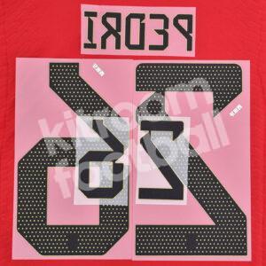 FIFA World Cup Qatar 2022 Spain Name Number Set #26 PEDRI Home Repro - Image 3