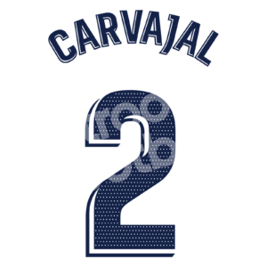2020-21 Real Madrid La Liga Home Name Number Set #2 CARVAJAL Repro - Image 1