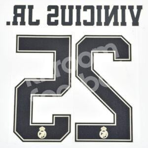 2019-20 Real Madrid Home Name Number Set #25 VINICIUS JR. Cup Version Repro - Image 3