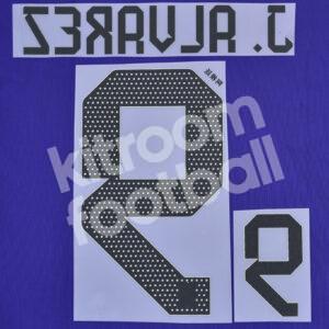 FIFA World Cup Qatar 2022 Argentina Name Number Set #9 J. ALVAREZ Away Repro - Image 3