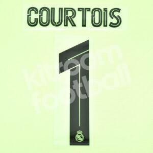 2020-21 Real Madrid GK Black Name  Number Set  #1 COURTOIS Champions Repro