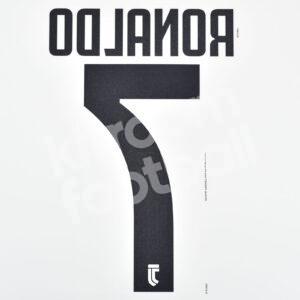Original Player Issue 2018-19 Juventus Home Name Number Set #7 RONALDO Deko - Image 3