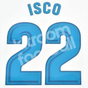 2017-18 Real Madrid La Liga Home Name Number Set #22 ISCO Repro