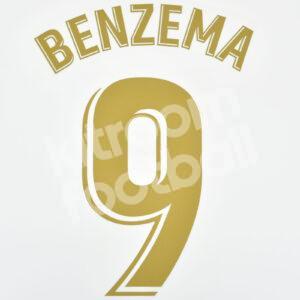 2019-20 Real Madrid La Liga Home Name Number Set #9 BENZEMA (La Liga) Repro