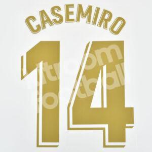 2019-20 Real Madrid La Liga Home Name Number Set #14 CASEMIRO Repro