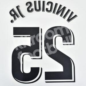 2019-20 Real Madrid La Liga Home Name Number Set #25 VINICIUS JR Repro - Image 3