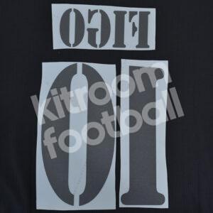 2001-03 Real Madrid Away Name Number Set #10 FIGO Repro - Image 3