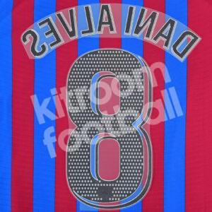 Original Player Issue 2021-22 Barcelona Home Name Number Set #8 DANI ALVES Avery - Image 3