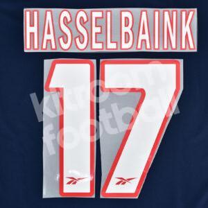 1999-00 Atletico de Madrid Away Name Number Set #17 HASSELBAINK Repro