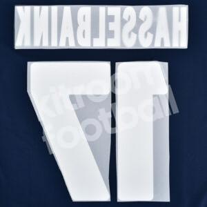 1999-00 Atletico de Madrid Away Name Number Set #17 HASSELBAINK Repro - Image 3