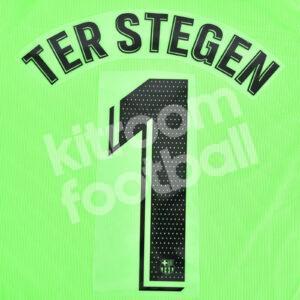 2021-23 Barcelona Name Number Set Black  #1 TER STEGEN La Liga Repro
