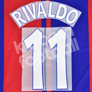 1997-98 Barcelona Home Name Number Set #11 RIVALDO UCL Repro