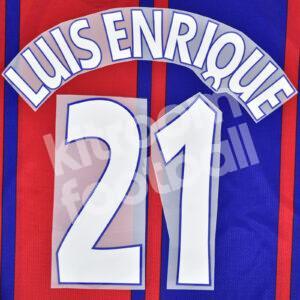 1997-98 Barcelona Home Name Number Set #21 LUIS ENRIQUE UCL Repro