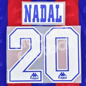 1995-96 Barcelona Home Name Number Set #20 NADAL Repro