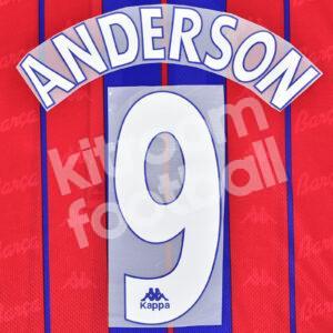 1997-98 Barcelona Home Name Number Set #19 ANDERSON La Liga Repro