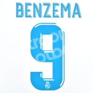 2017-18 Real Madrid Home Name Number Set #9 BENZEMA UCL Repro