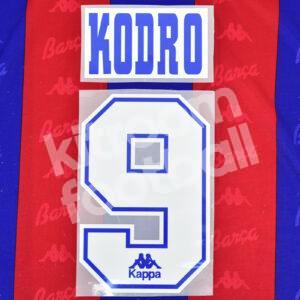 1995-96 Barcelona Home Name Number Set #9 KODRO Repro