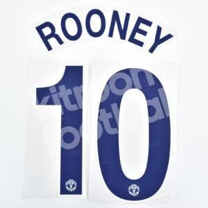 2008-09 Manchester United Away UCL Name Set #10 ROONEY Repro - Image 1