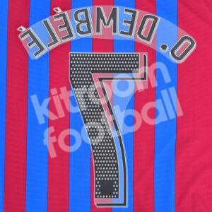 Original Player Issue 2021-22 Barcelona Home Name Number Set #7 O. DEMBELE Avery - Image 3