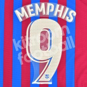 Original Player Issue 2021-22 Barcelona Home Name Number Set #9 MEMPHIS Avery