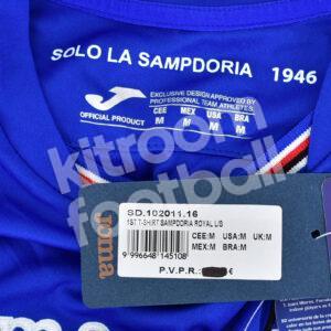 2016-17 Sampdoria Home Player Issue Shirt #27 QUAGLIARELLA M BNWT L/S - Image 4