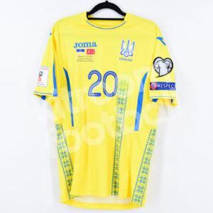 2017 Ukraine Home Shirt #20 KRYVTSOV Match Worn M World Cup Qualifiers - Image 3