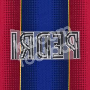 Original Player Issue 2020-22 Barcelona Home Name Block PEDRI Champions - Image 3