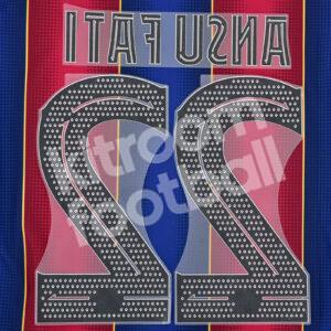 Original Player Issue 2020-21 Barcelona Home Name Set #22 ANSU FATI Champions League - Image 3