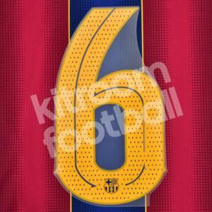 Original Player Issue 2019-22 Barcelona Home Number #6 Champions