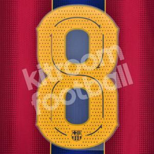 Original Player Issue 2019-22 Barcelona Home Number #8 Champions