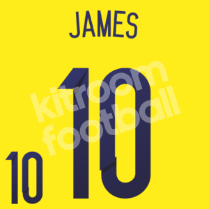 World Cup 2014 Colombia Home Name Number Set #10 JAMES Repro - Image 1