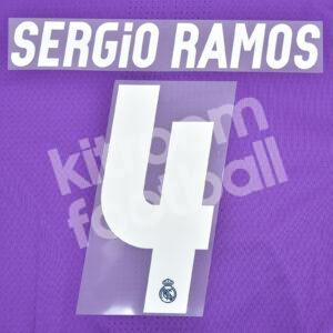Original Player Issue 2016-17 Real Madrid Away Name Number Set #4 SERGIO RAMOS Sporting ID