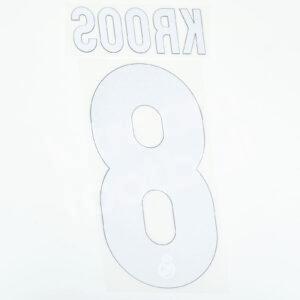 Original Player Issue 2016-17 Real Madrid Home Name Number Set #8 KROOS Sporting ID - Image 3