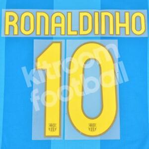 Original Player Issue 2007-08 Barcelona Name Number Set #10 RONALDINHO Sipesa