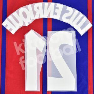 1997-98 Barcelona Home Name Number Set #21 LUIS ENRIQUE UCL Repro - Image 3