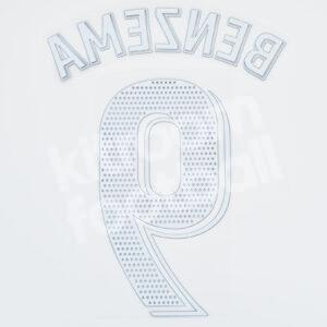 2020-21 Real Madrid La Liga Home Name Number Set #9 BENZEMA Repro - Image 3