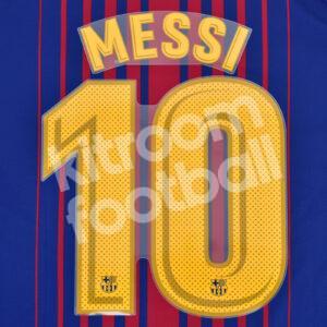Original Player Issue 2017-18 Barcelona Home Name Number Set #10 MESSI Avery