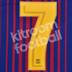 Original Player Issue 2017-18 Barcelona Home Number #7 Avery