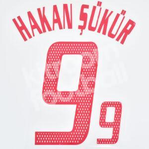 World Cup 2002 Turkey Away Name Set Number #9 HAKAN SUKUR Repro - Image 1