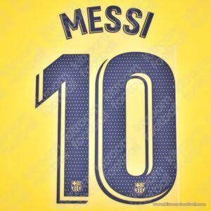 2019-21 Barcelona Away Name Number Set #10 MESSI La Liga Repro v2
