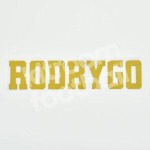 Original 2019-20 Real Madrid Player Issue Home Name Set RODRYGO Cup Version