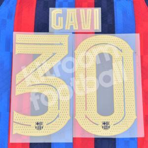 2022-23 Barcelona Home Name Number Set #30 GAVI Repro Cup