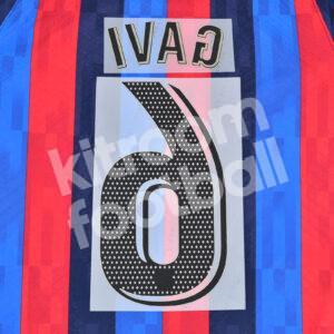 2022-23 Barcelona Home Name Number Set #6 GAVI La Liga Repro - Image 3