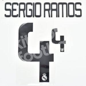2008-09 Real Madrid Home Name Number Set #4 SERGIO RAMOS Repro