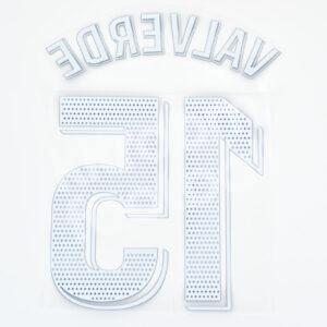 2020-21 Real Madrid La Liga Home Name Number Set #15 VALVERDE Repro - Image 3